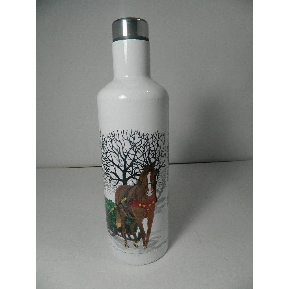 PPD Insulated Stainless Steel Water Bottle Horse Pulling Sled/Tree  16.9 Oz 9.5"